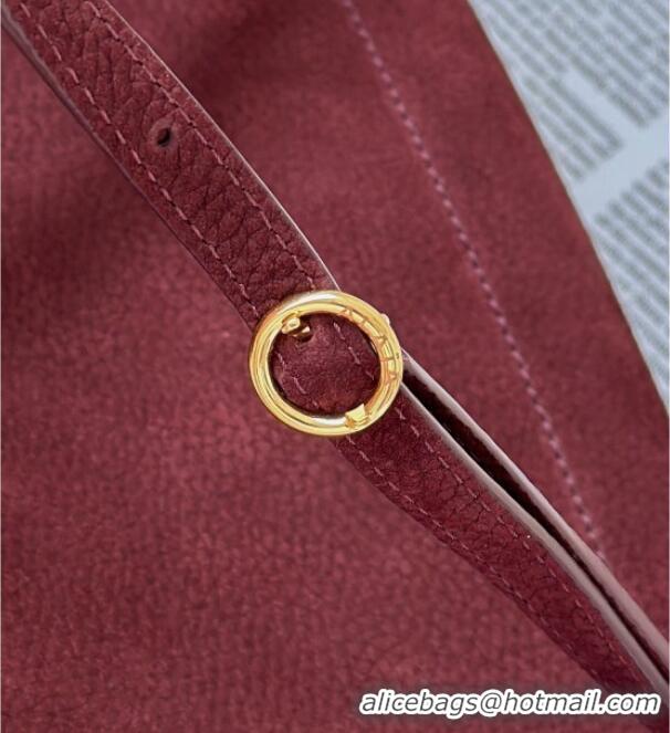 Grade Design Alaia Le Click Medium Shoulder Bag in Grained Nubuck Leather 998054M Dark Burgundy 2025