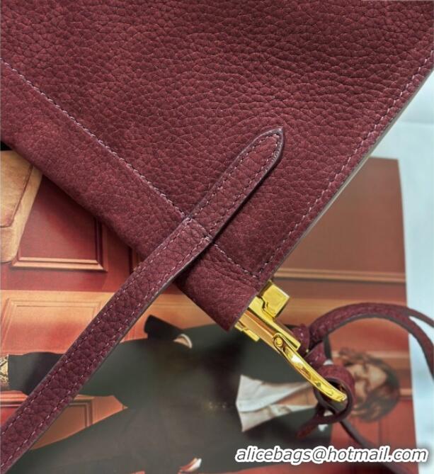 Grade Design Alaia Le Click Medium Shoulder Bag in Grained Nubuck Leather 998054M Dark Burgundy 2025