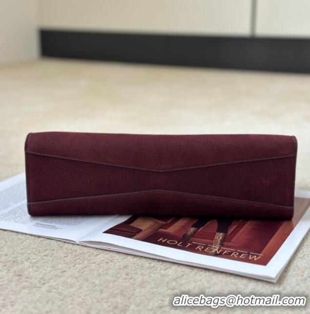 Grade Design Alaia Le Click Medium Shoulder Bag in Grained Nubuck Leather 998054M Dark Burgundy 2025