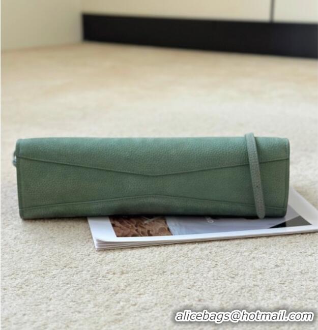 Shop Discount Alaia Le Click Medium Shoulder Bag in Grained Nubuck Leather 998054M Green 2025