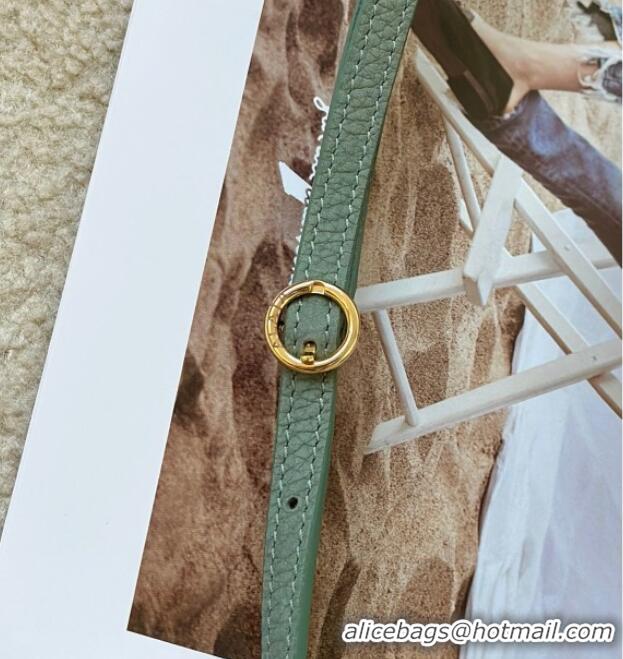 Shop Discount Alaia Le Click Medium Shoulder Bag in Grained Nubuck Leather 998054M Green 2025