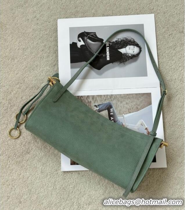 Shop Discount Alaia Le Click Medium Shoulder Bag in Grained Nubuck Leather 998054M Green 2025