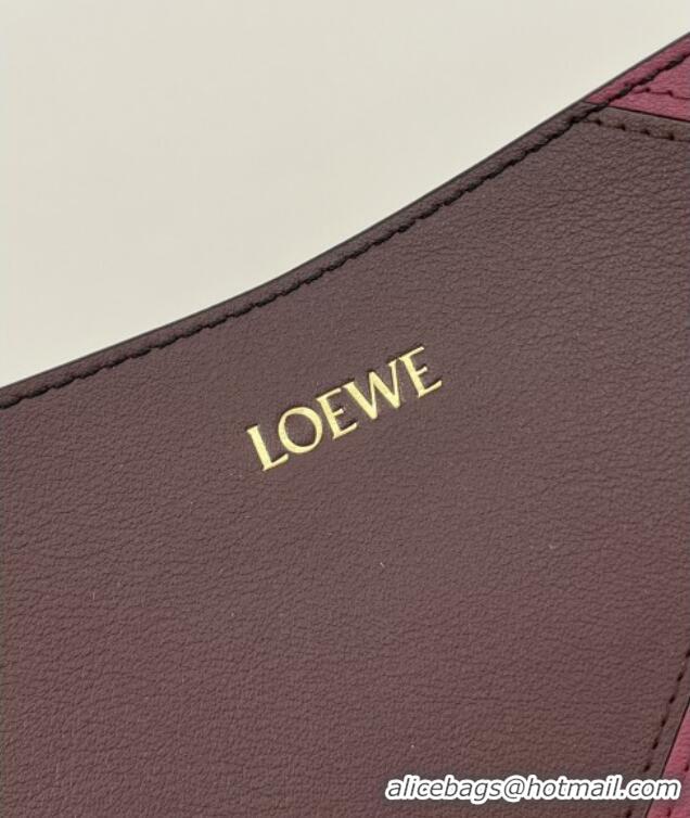 Buy Fashionable Loewe Medium Puzzle Fold Tote in Nappa Calfskin 20601 Black/Burgundy 2025