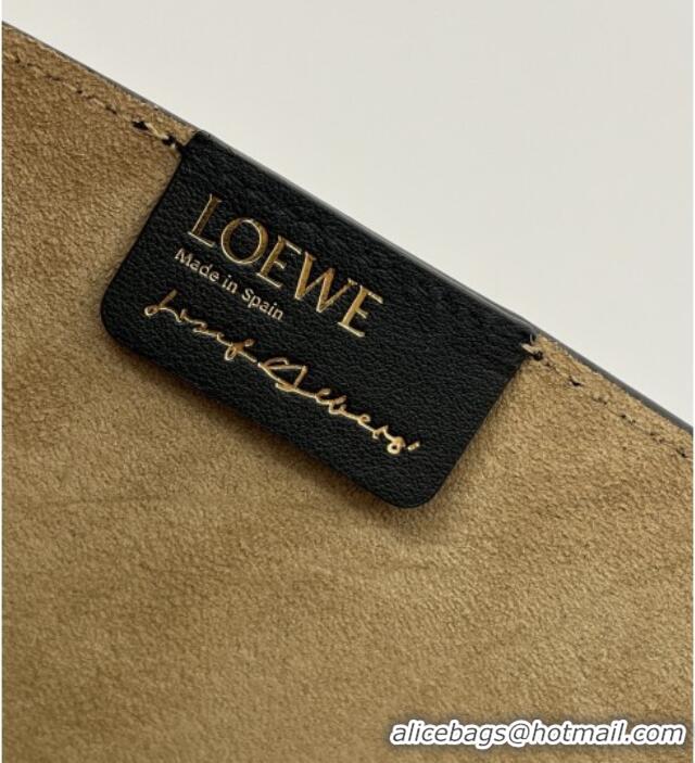 Buy Fashionable Loewe Medium Puzzle Fold Tote in Nappa Calfskin 20601 Black/Burgundy 2025