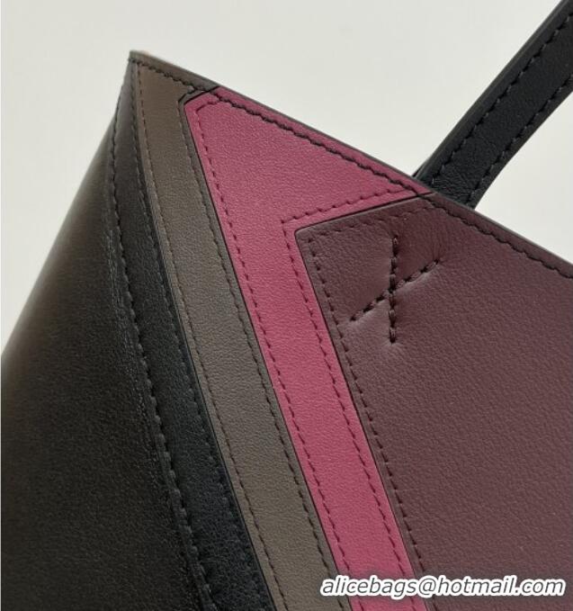 Buy Fashionable Loewe Medium Puzzle Fold Tote in Nappa Calfskin 20601 Black/Burgundy 2025