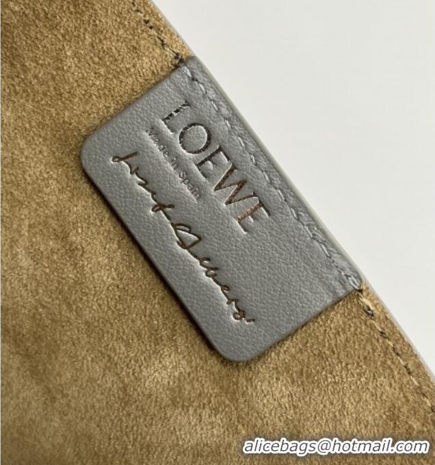 Big Discount Loewe Medium Puzzle Fold Tote in Nappa Calfskin 20601 Grey/White 2025