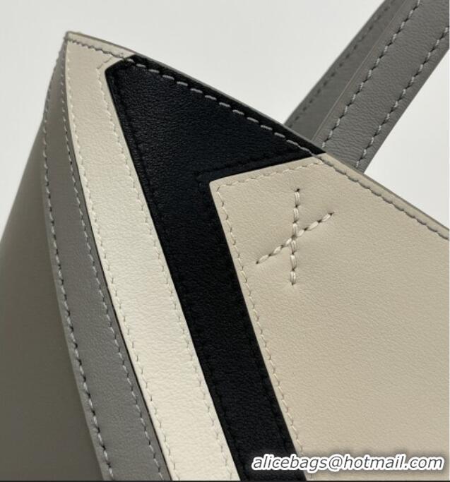 Big Discount Loewe Medium Puzzle Fold Tote in Nappa Calfskin 20601 Grey/White 2025