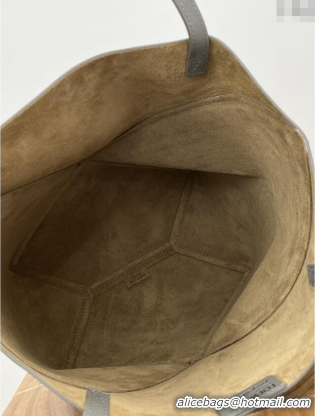 Big Discount Loewe Medium Puzzle Fold Tote in Nappa Calfskin 20601 Grey/White 2025