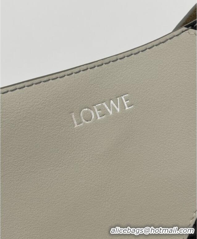 Big Discount Loewe Medium Puzzle Fold Tote in Nappa Calfskin 20601 Grey/White 2025