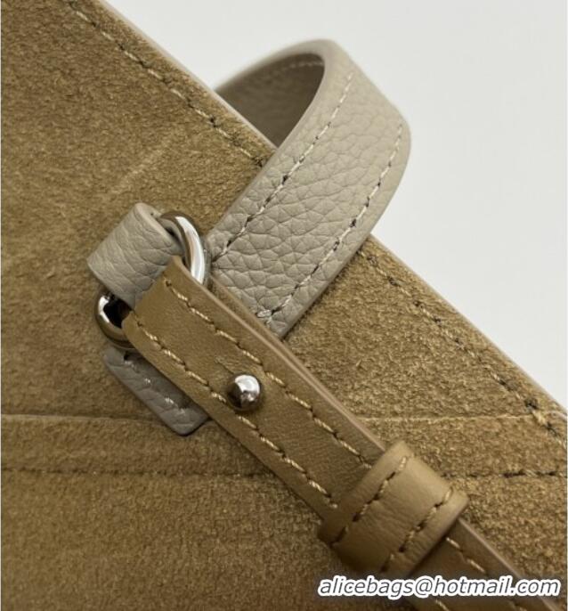 Best Price Loewe Medium Horizontal Puzzle Fold Tote in Soft Grained Calfskin 20601 Light Grey 2025