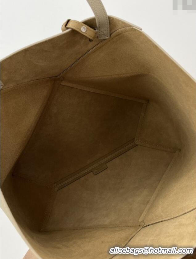 Best Price Loewe Medium Horizontal Puzzle Fold Tote in Soft Grained Calfskin 20601 Light Grey 2025