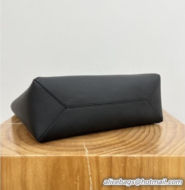 Good Taste Loewe Medium Horizontal Puzzle Fold Tote in Soft Grained Calfskin 20601 Black 2025