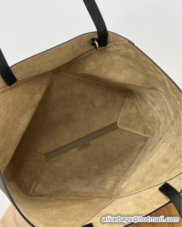 Good Taste Loewe Medium Horizontal Puzzle Fold Tote in Soft Grained Calfskin 20601 Black 2025