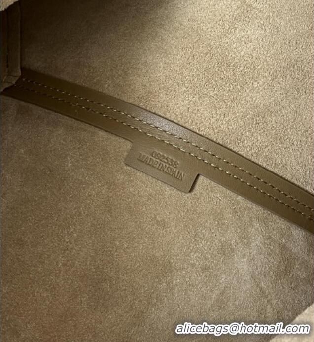 Luxury Discount Loewe Medium Horizontal Puzzle Fold Tote in Soft Grained Calfskin 20601 Taupe 2025