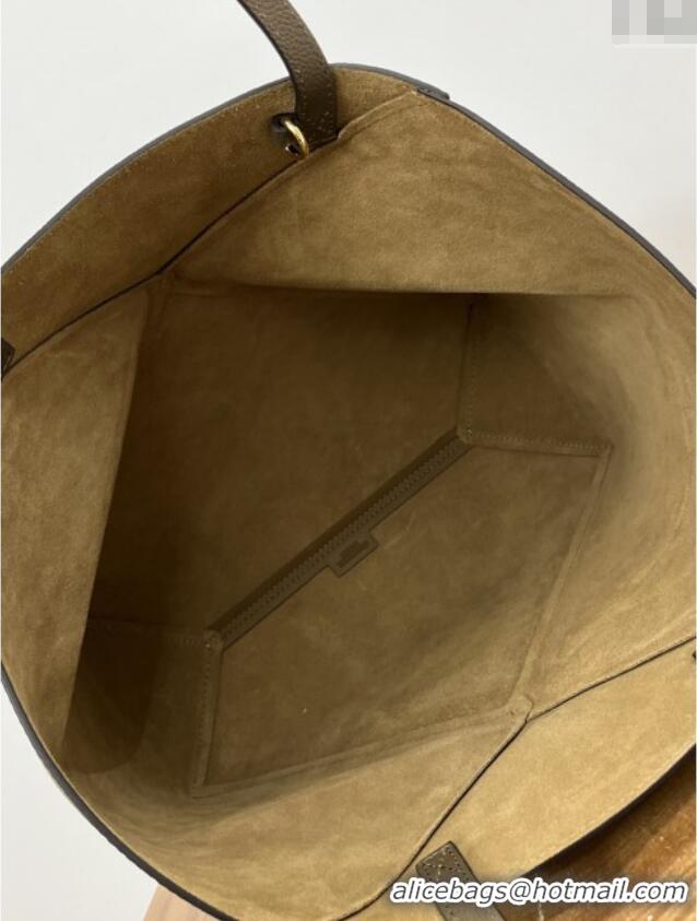 Luxury Discount Loewe Medium Horizontal Puzzle Fold Tote in Soft Grained Calfskin 20601 Taupe 2025