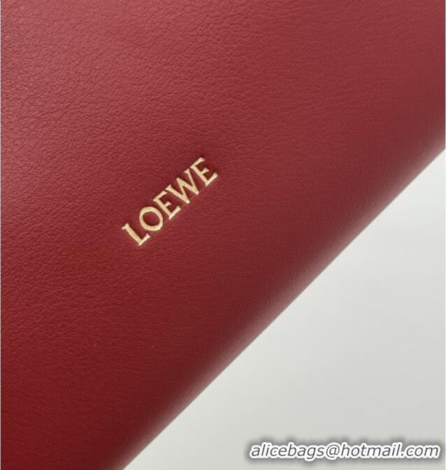 Luxury Discount Loewe Flamenco Mini Clutch in Nappa Calfskin 20607 Deep Red 2025