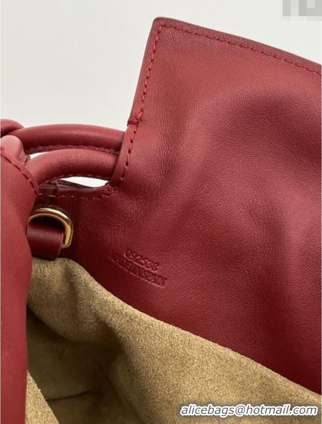 Luxury Discount Loewe Flamenco Mini Clutch in Nappa Calfskin 20607 Deep Red 2025