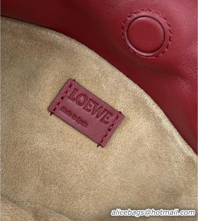 Luxury Discount Loewe Flamenco Mini Clutch in Nappa Calfskin 20607 Deep Red 2025
