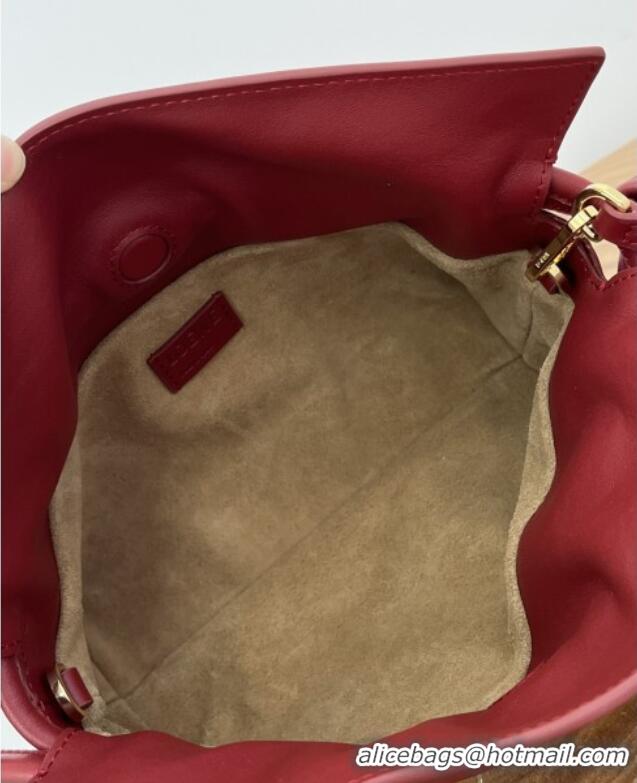 Luxury Discount Loewe Flamenco Mini Clutch in Nappa Calfskin 20607 Deep Red 2025