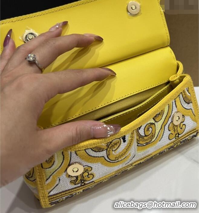 Super Quality Dolce&Gabbana Small Sicily Handbag with Majolica Embroidery D0401 Yellow 2025