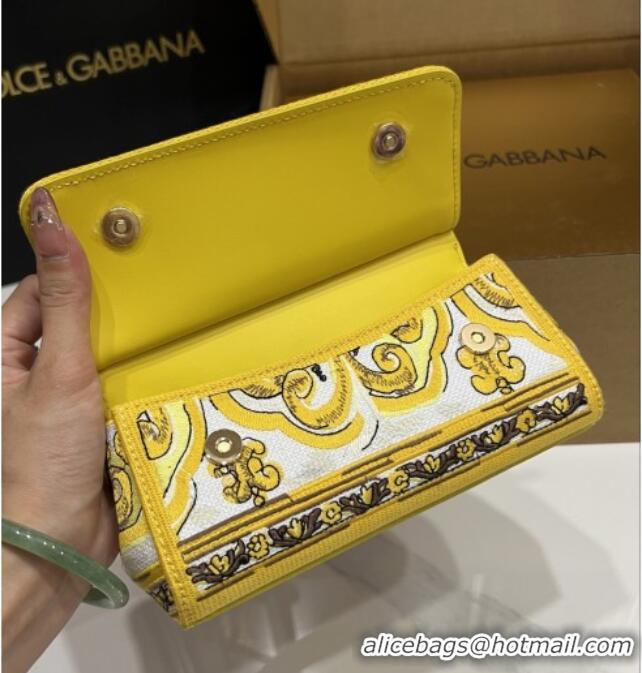 Super Quality Dolce&Gabbana Small Sicily Handbag with Majolica Embroidery D0401 Yellow 2025
