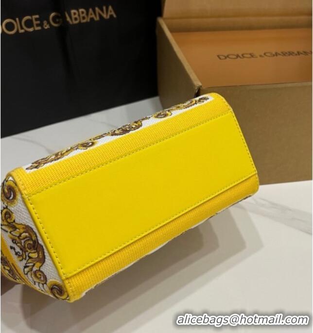 Best Product Dolce&Gabbana Medium Sicily Handbag with Majolica Embroidery D0402 Yellow 2025