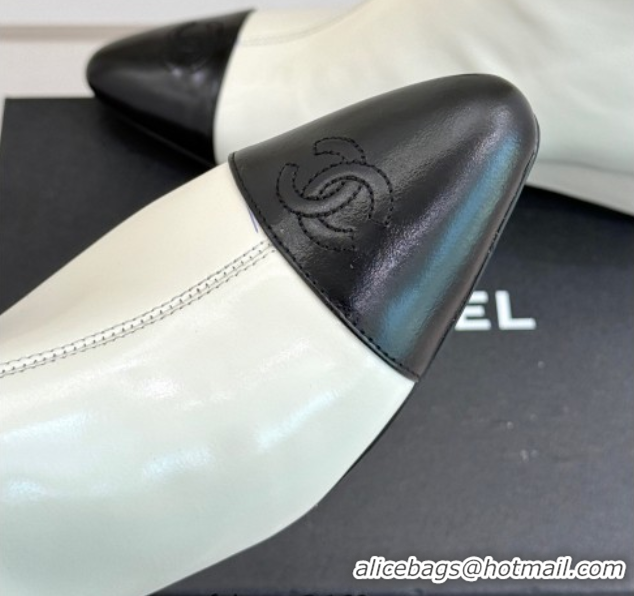 Best Price Chanel Shiny Calfskin Leather Wedge Ankle Boots White 2025 CH110410 1104053