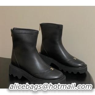 Good Quality Chanel Calfskin Leather Platform Ankle Boots Black 2025 CH110404 1104066