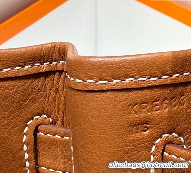 Discount Hermes Mini Shoulder Birkin Bag 29cm in Canvas and Calfskin Leather H29 Mocha Brown 2025 (Half Handmade)
