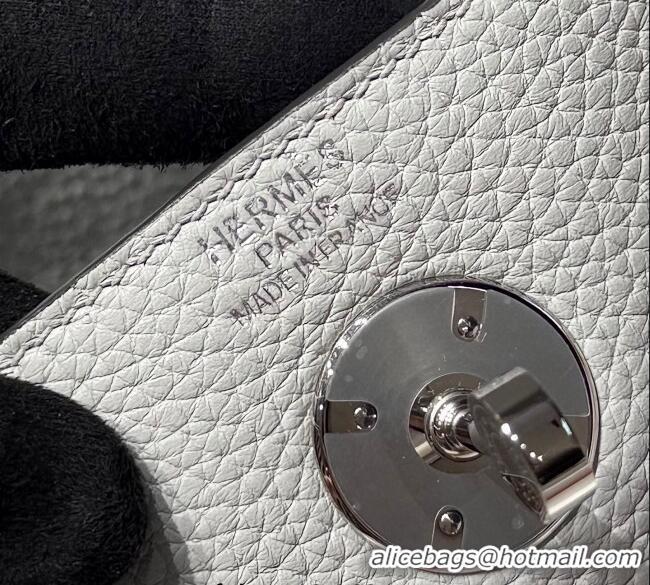 Grade Design Hermes Lindy Bag 26cm in Clemence Leather 2637 Grail Blue 2025 (Half Handmade)