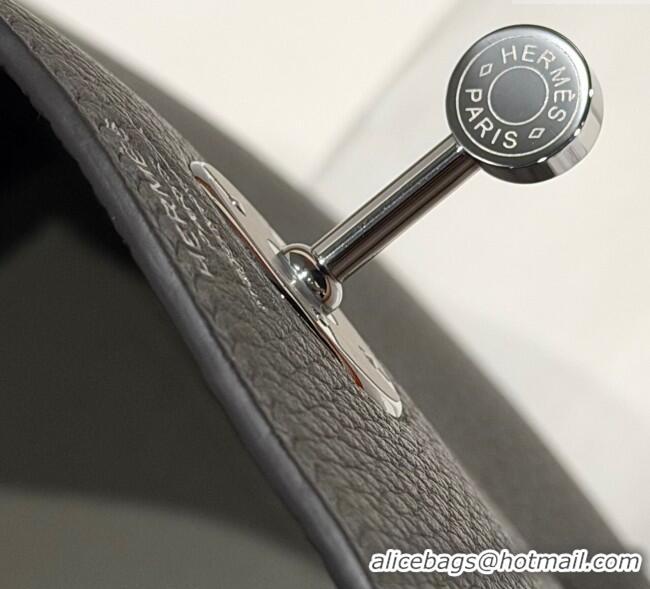 Super Quality Grade Design Hermes Lindy Bag 26cm in Clemence Leather 2637 Cloud Grey 2025 (Half Handmade)