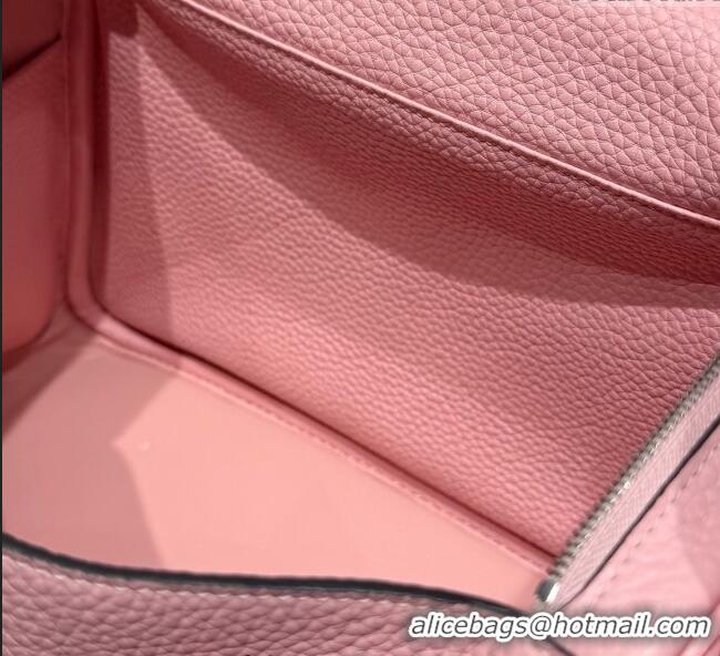 Grade Product Hermes Lindy Bag 26cm in Clemence Leather 2637 Cream Pink 2025 (Half Handmade)