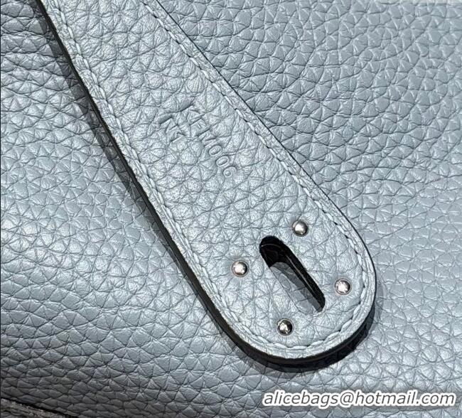 Affordable Price Hermes Lindy Bag 26cm in Clemence Leather 2637 Linen Blue/Silver 2025 (Half Handmade)