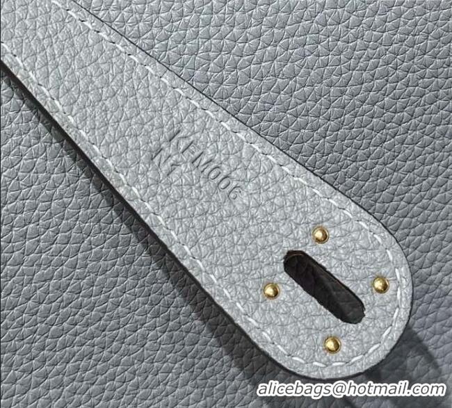 Best Price Hermes Lindy Bag 26cm in Clemence Leather 2637 Linen Blue/Gold 2025 (Half Handmade)