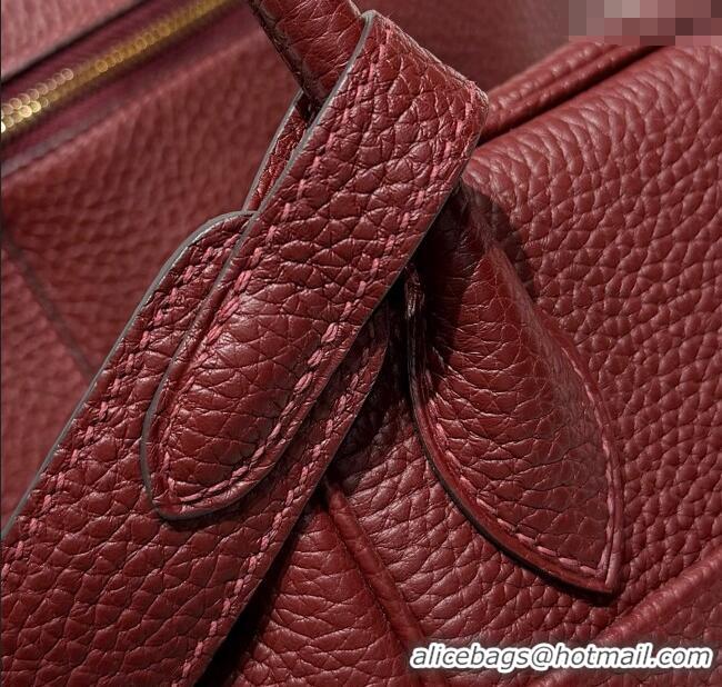 Modern Classic Hermes Lindy Bag 26cm in Clemence Leather 2637 Saddle Red/Gold 2025 (Half Handmade)