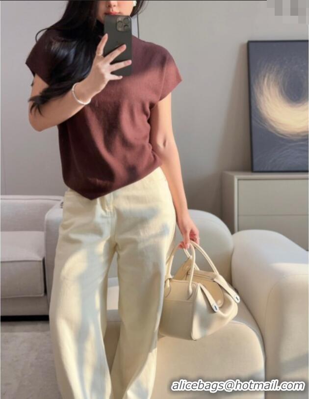 Buy Cheap Hermes Lindy Bag 26cm in Clemence Leather 2637 Cream White/Silver 2025 (Half Handmade)