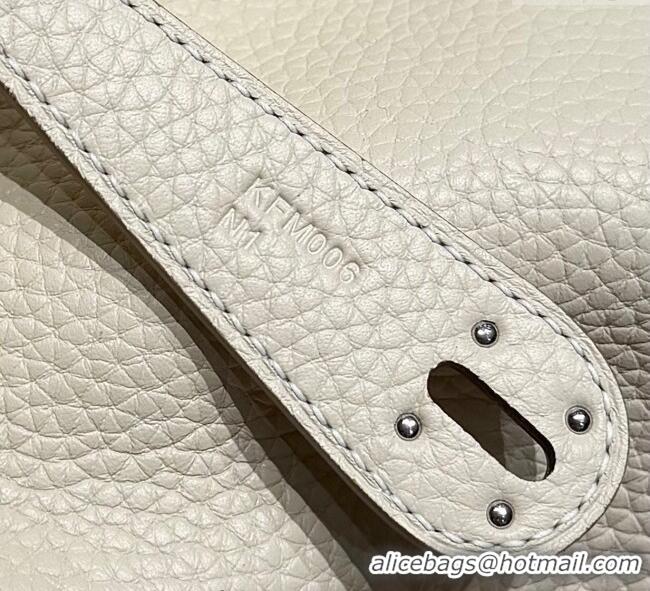 Buy Cheap Hermes Lindy Bag 26cm in Clemence Leather 2637 Cream White/Silver 2025 (Half Handmade)