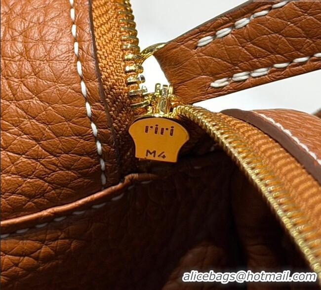 New Design Hermes Lindy Bag 26cm in Clemence Leather 2637 Brown/Gold 2025 (Half Handmade)