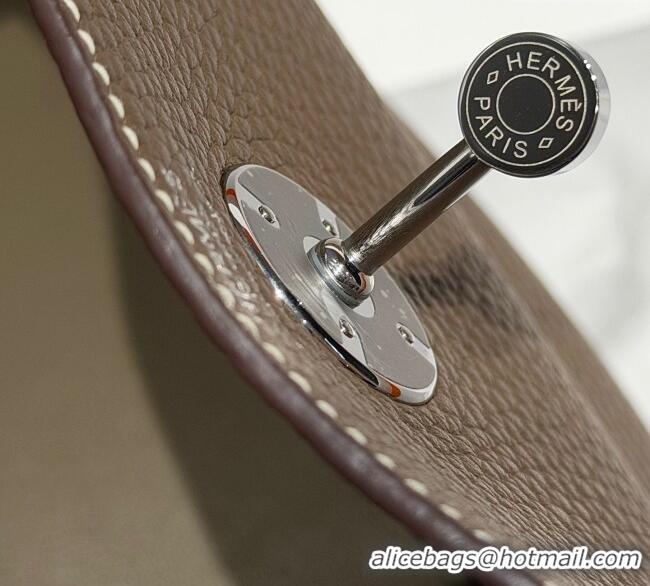 Market Sells Hermes Lindy Bag 26cm in Clemence Leather 2637 Elephant Grey/Silver 2025 (Half Handmade)
