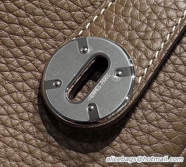 Market Sells Hermes Lindy Bag 26cm in Clemence Leather 2637 Elephant Grey/Silver 2025 (Half Handmade)