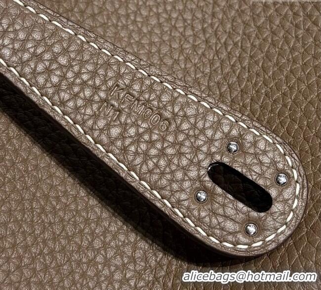 Market Sells Hermes Lindy Bag 26cm in Clemence Leather 2637 Elephant Grey/Silver 2025 (Half Handmade)