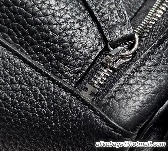 Top Quality Hermes Lindy Bag 26cm in Clemence Leather 2637 Black/Silver 2025 (Half Handmade)