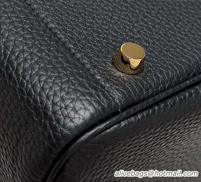 Best Discount Hermes Lindy Bag 26cm in Clemence Leather 2637 Black/Gold 2025 (Half Handmade)