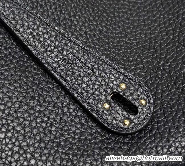 Best Discount Hermes Lindy Bag 26cm in Clemence Leather 2637 Black/Gold 2025 (Half Handmade)