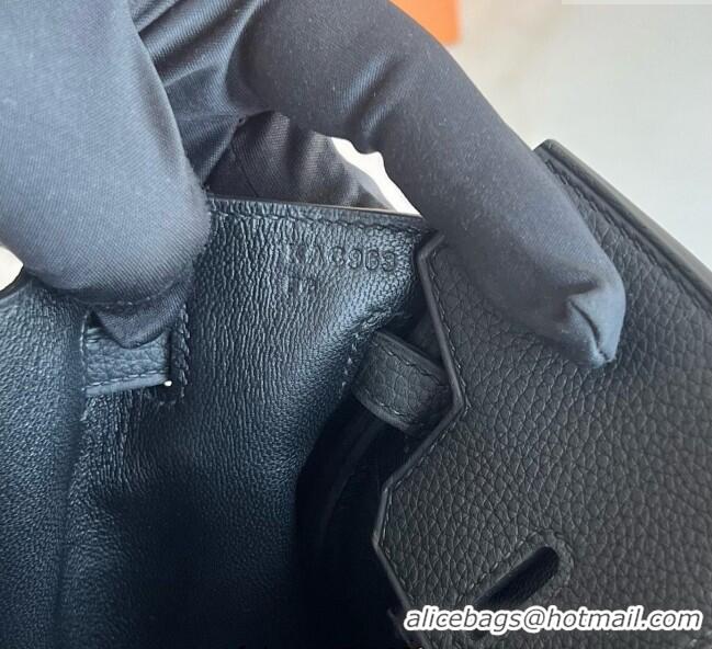 Grade Cheap Hermes Birkin 25cm Bag in Togo Calfskin Leather HE25 Black/Gold 2025 (Full Handmade)