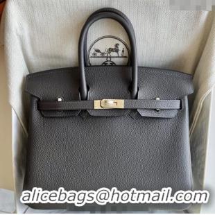 Top Design Hermes Birkin 25cm Bag in Togo Calfskin Leather HE25 Graphite Grey 2025 (Full Handmade)