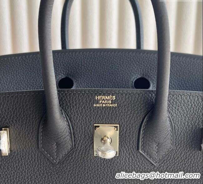 Top Design Hermes Birkin 25cm Bag in Togo Calfskin Leather HE25 Graphite Grey 2025 (Full Handmade)