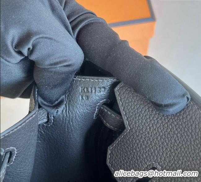 Top Design Hermes Birkin 25cm Bag in Togo Calfskin Leather HE25 Graphite Grey 2025 (Full Handmade)