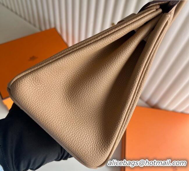 Grade Promotional Hermes Birkin 25cm Bag in Togo Calfskin Leather HE25 Milk Tea Beige 2025 (Full Handmade)