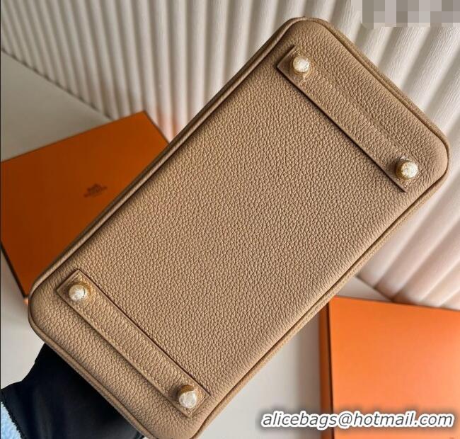 Grade Promotional Hermes Birkin 25cm Bag in Togo Calfskin Leather HE25 Milk Tea Beige 2025 (Full Handmade)